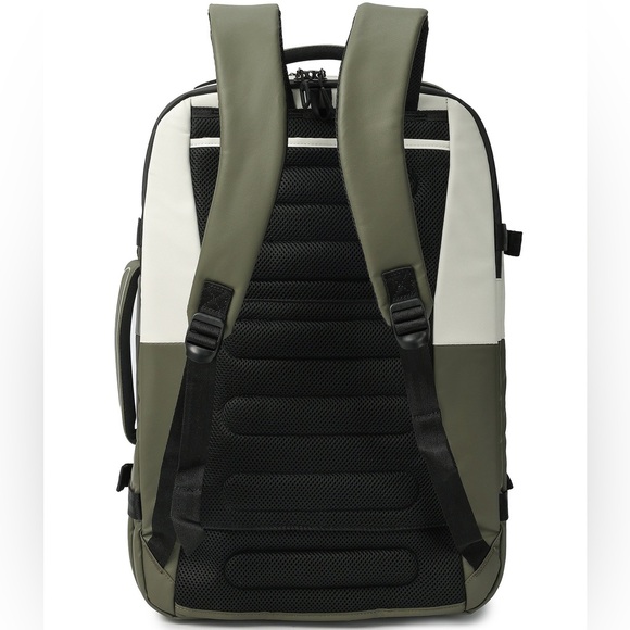 Hedgren Trip Large Expandable Performance Travel Backpack in Olive/Natural - Picture 3 of 6